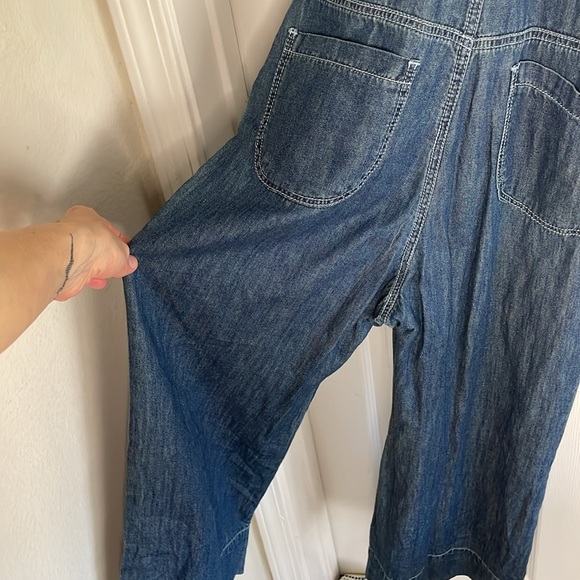 EUC Anthropologie Pilcro and the Letterpress Femme Denim Jumpsuit Romper Size 8P - Picture 7 of 10